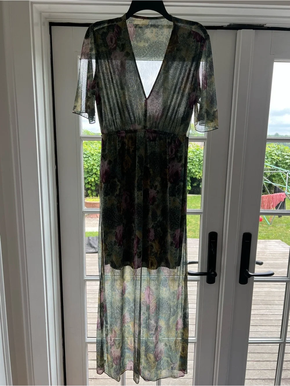 Green Floral V-Neck Maxi Dress - Elegant Women’s Summer Dress - Picture 5 of 5